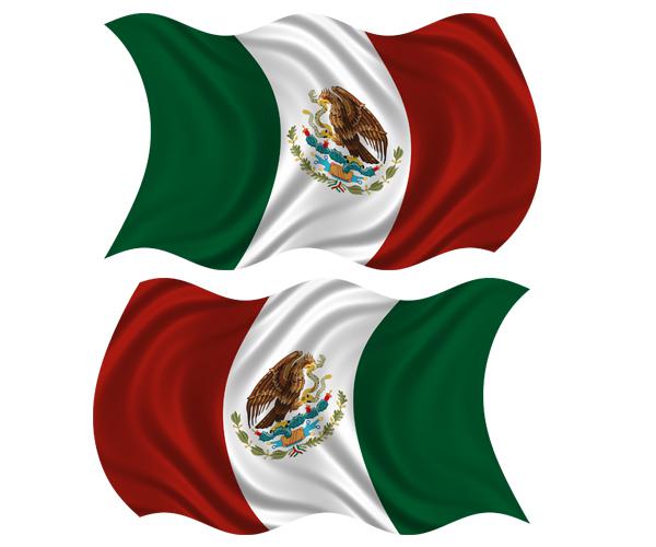 Mexico waving flag decal set 3"x1.8" mexican mexicana vinyl car sticker zu1