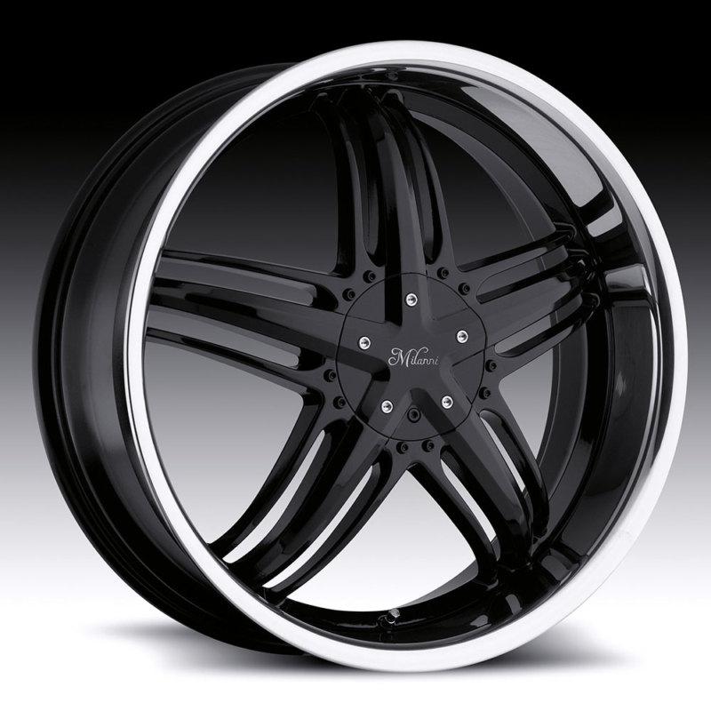 20" inch 5x127 5x115 black with stainless chrome lip wheels rims 5 lug pontiac