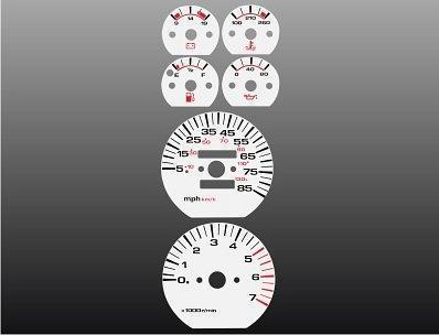 1991-1996 jeep cherokee instrument cluster white face gauges 91-96