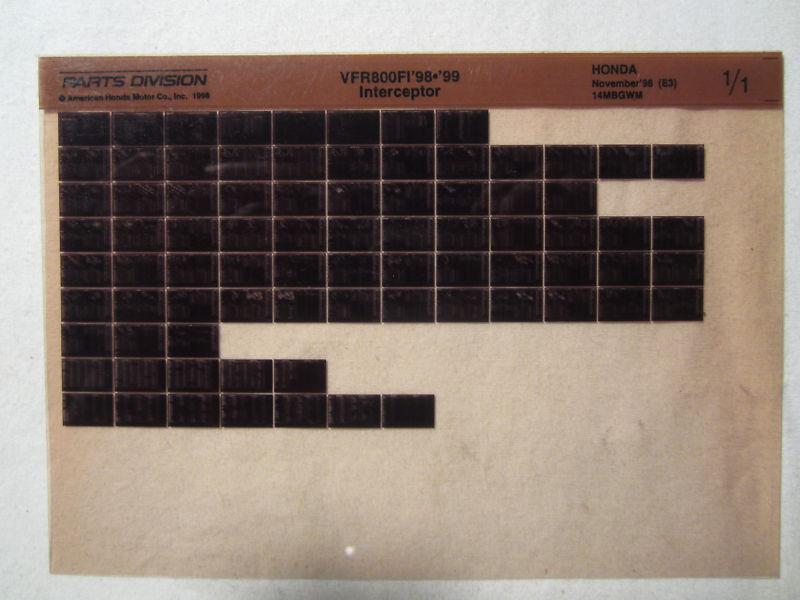 1998-1999 honda motorcycle vfr800f1 interceptor microfiche parts catalog  