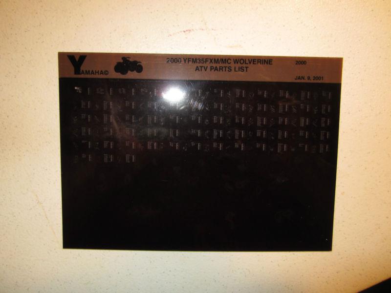 2000 yamaha atv yfm35fxm mc wolverine microfiche parts list catalog yfm 35 fxm 