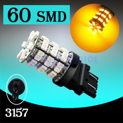 3156 3157 amber / yellow 60 smd stop tail brake turn led car light bulb lamp