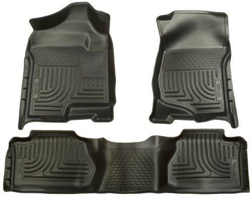 07-13 silverado sierra ext. cab husky front & rear black floor liners 98211