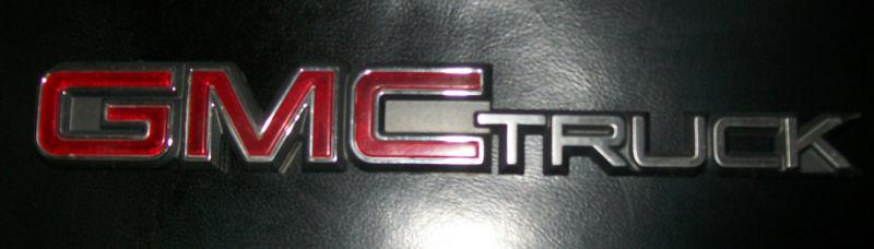 Gmc "gmc truck" script oem appr. 12-1/2" long emblem badge decal nameplate 