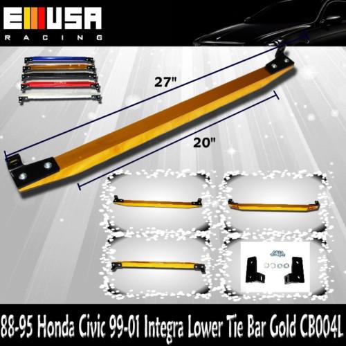 1988-1995 honda civic 1999 2000 2001 integra lower tie bar gold new