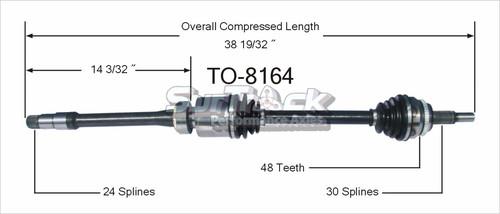 Surtrack perf axles to-8164 cv half-shaft assembly-new cv axle shaft