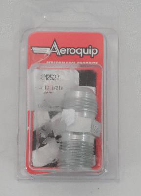 Aeroquip fcm2527 an to npt -10 an male to 1/2" npt male adapter fittings - nib