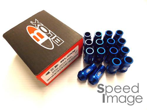 Blox racing blue aluminum open extended lug nuts 12x1.5 16 pieces honda acura 