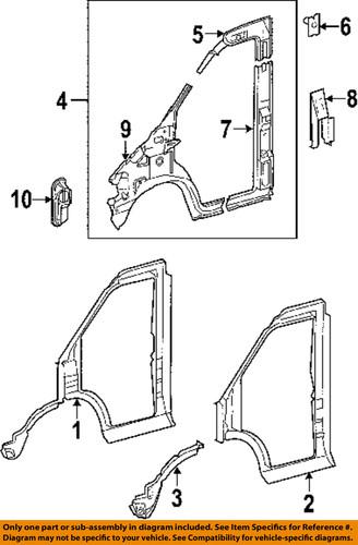 Dodge oem 5104221aa hinge pillar-outer panel