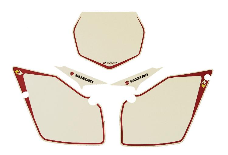 One number plate backgrounds white suzuki rm 125 /250 - 2003-2008 _bgp-su103-wh