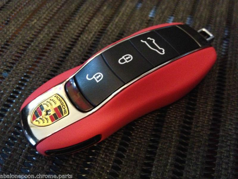 Mt red painted car fob remote key case casing housing cover replacement porsche