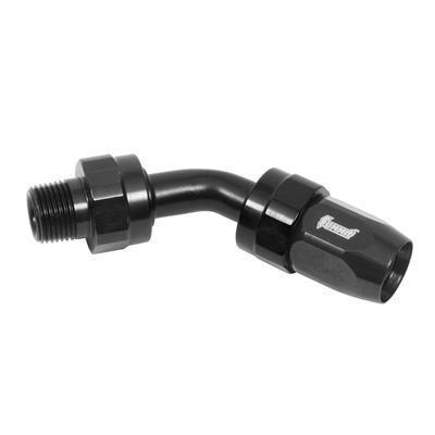 Summit 240110b hose end swivel 45 deg -8 an hose to male 1/2" npt black ea