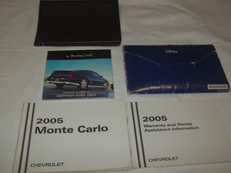 2005 chevrolet monte carlo owner manual 4/pc.set +cd & black chev. factory case.