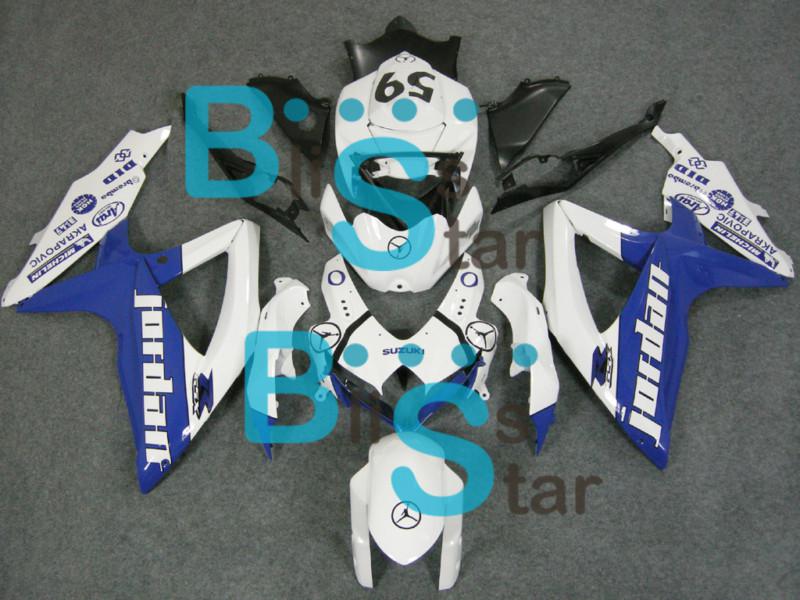 Injection fairing bodywork plastic kit set fit gsx-r600 gsx-r750 2008-2010 02 w2