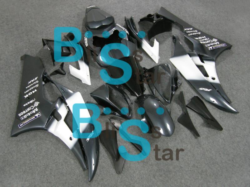 Abs fairing metallic grey white bodywork plastic w11 fit yzf-r6 2006-2007 e15