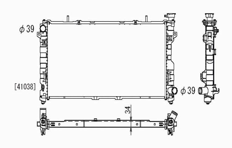 Replacement radiator 05-07 dodge caravan chrysler town & country auto 2.4l l4