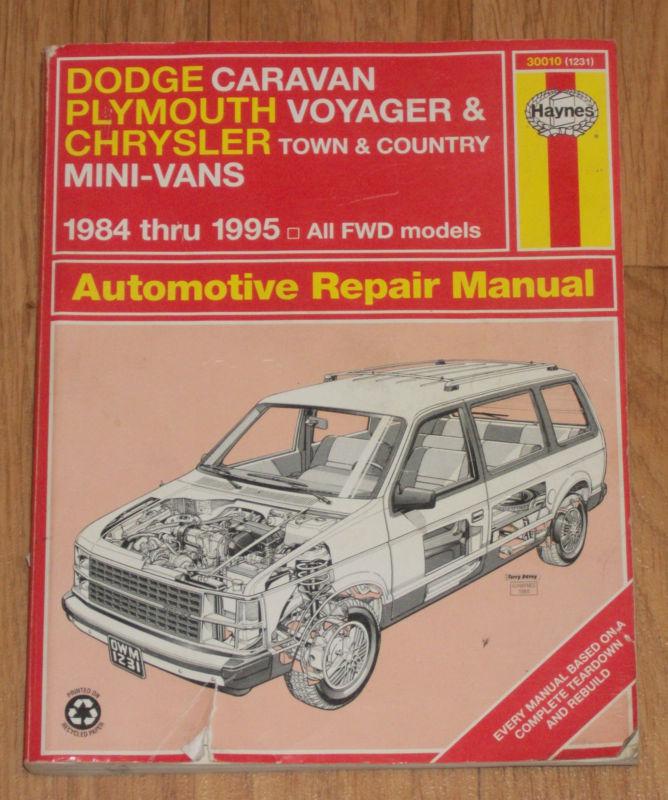 Haynes 30011 1984-1995 dodge caravan voyager mini vans repair manual free ship