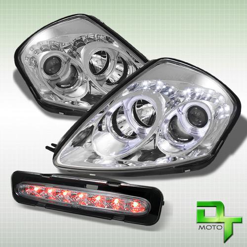 00-05 eclipse halo projector drl led headlights +full led 3rd brake light lamp