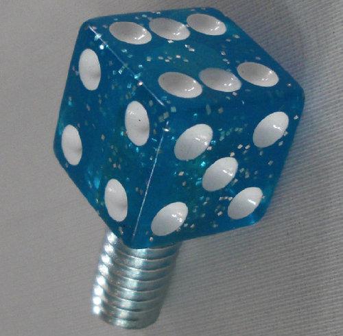 Real dice "blue glitter & white" custom bolt for harley mounting seat to fender