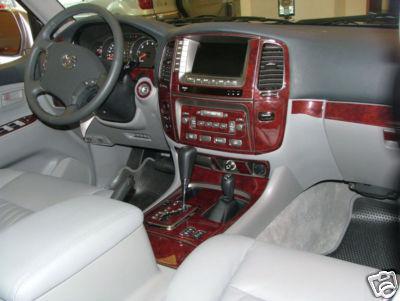 Toyota land cruiser interior wood dash trim kit set 2003 03 2004 2005 2006 2007