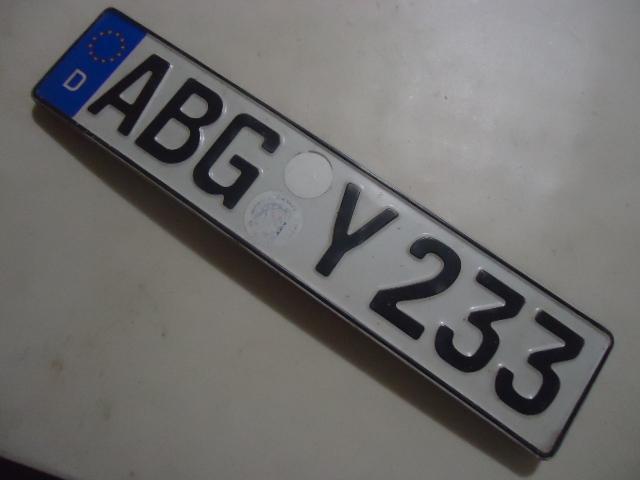 German bmw euro plate # abg y 233 german license plate used 