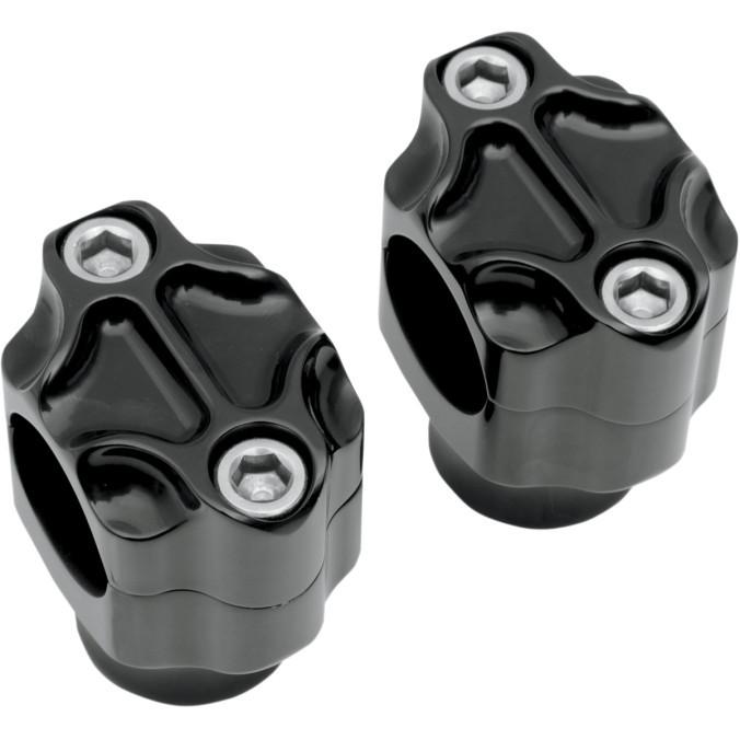 Todd's cycle bbc4-2 bone bar risers dual clamp 1" rise black 1" handlebars