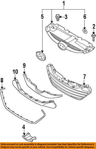 Hyundai oem 863502s000 front bumper & grille-upper grille