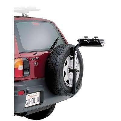 Surco bike rack adjustable spare tire mount steel black accepts 3 bicycles ea