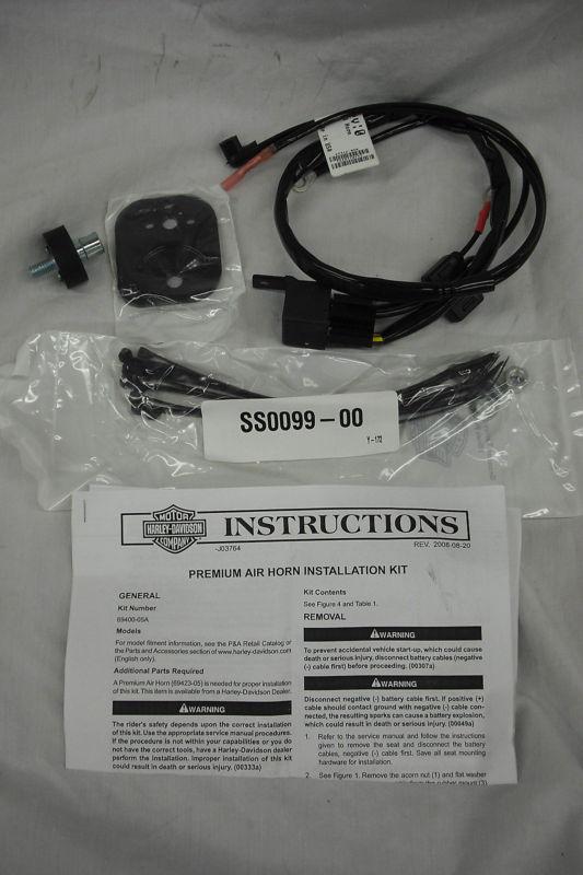 Harley-davidson touring premium air horn installation kit, 69400-05a, 9-21-13