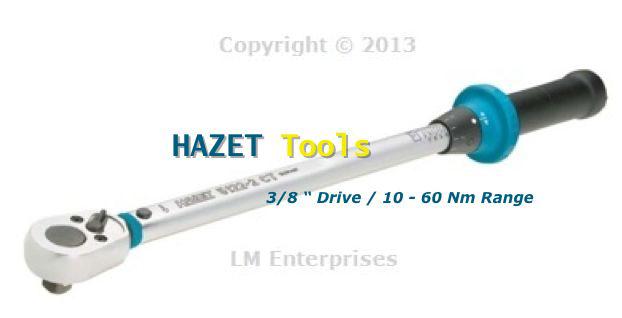 Hazet torque wrench 3/8" drive - 10 - 60 nm range with rachet new