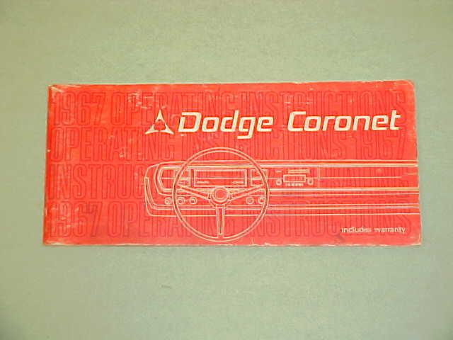 1967 original dodge coronet owners manual service guide book 67 glovebox factory