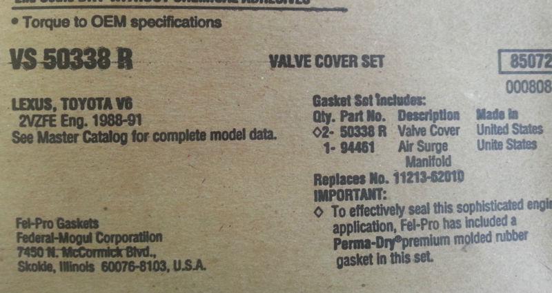 Fel-pro vs50338r engine valve cover gasket set