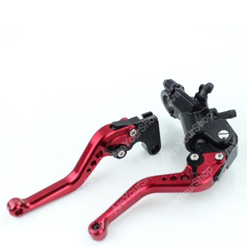 Master cylinder adjustable brake clutch levers yamaha r1 r6 r6s mt-01 v-max red