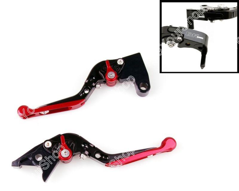 Adjustable folding extendable brake clutch levers suzuki b-king 08-11 red