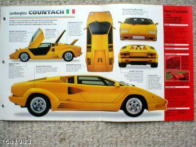 1989 / 1990 / 1991 lamborghini countach imp brochure