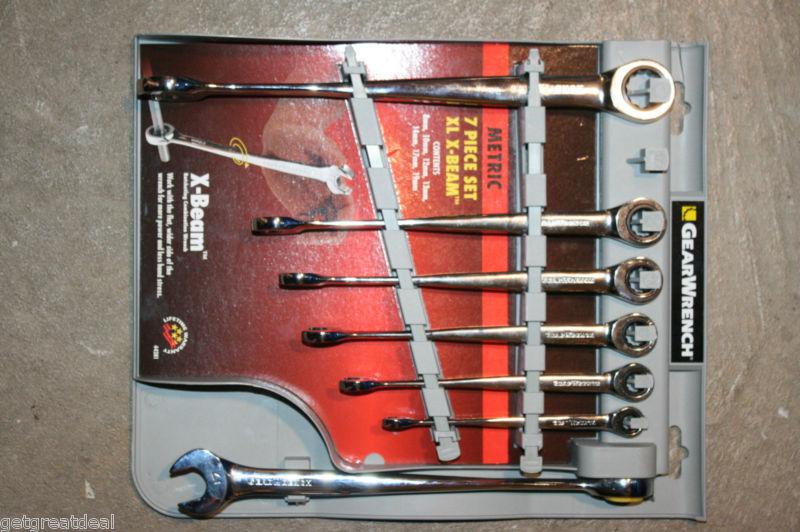 Gearwrench 7 pc. xl x-beam ratcheting combination wrenches - metric