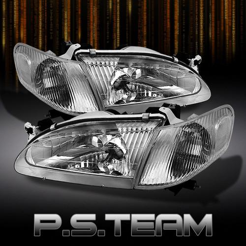 98-00 toyota corolla all clear headlights+clear corner signal lamps left+right