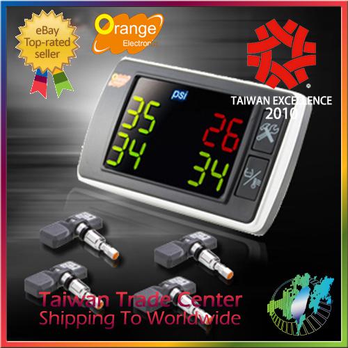 Orange tpms universal tire checker pressure monitoring system 4 g sensor 76 psi