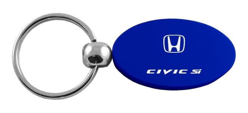 Honda civic si blue oval metal key chain ring tag key fob logo lanyard