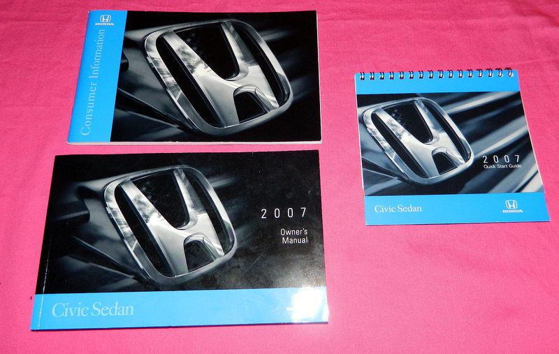 2007 07 honda civic sedan owner's owners manual guide book kit handbook