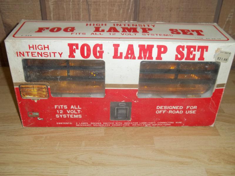 Vintage k-mart japan chrome amber off-road fog lamp set - nib