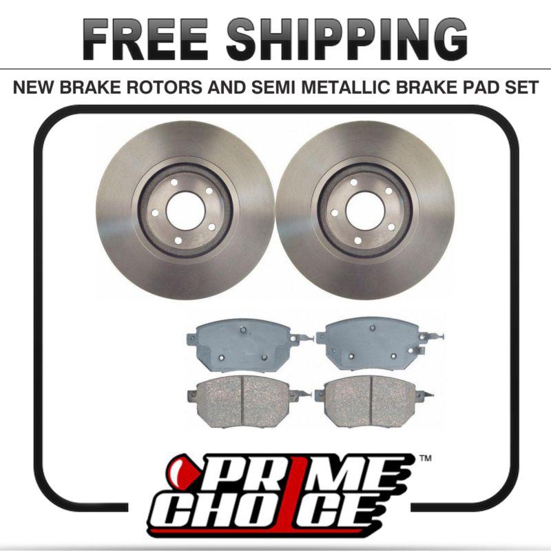 Premium front metallic brake pads and disc rotors complete kit left & right pair