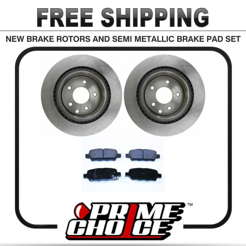 Premium rear metallic brake pads and disc rotors complete kit left & right pair