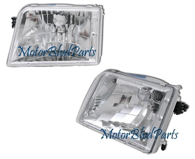 93-97 ranger crystal clear headlights headlamps pair