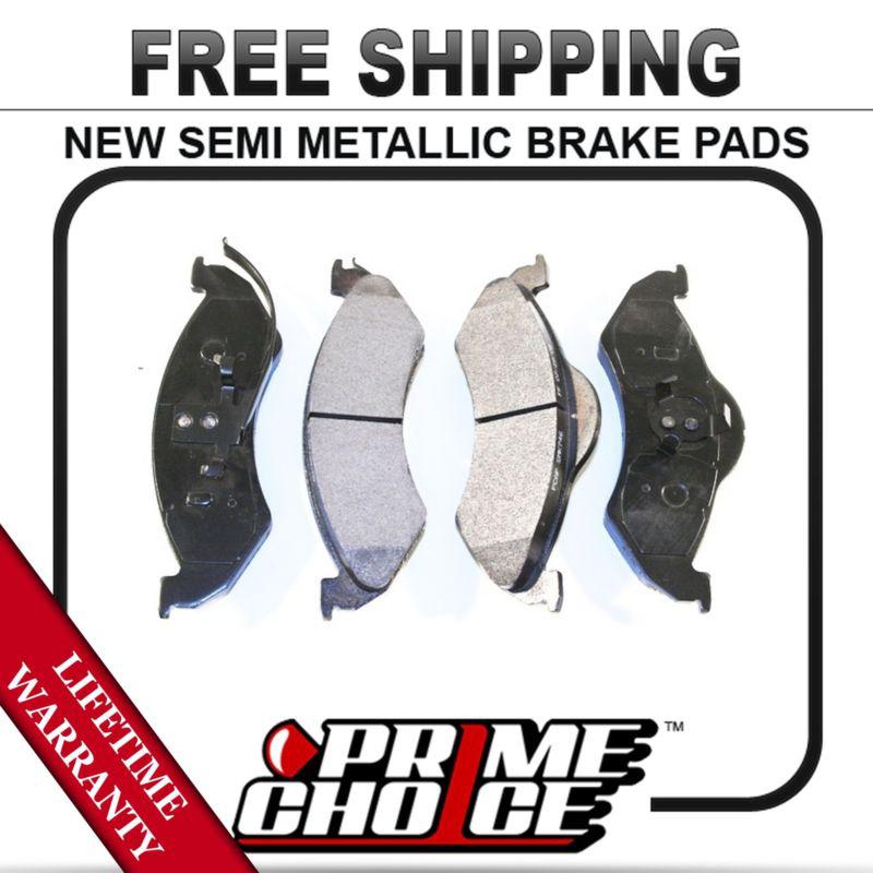 Front semi metallic disc brake pad kit full set with lifetime warranty