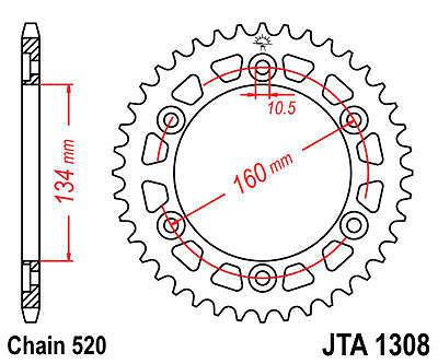 Jt sprocket rear 42t 520 alu fits honda cbr1000 ra-a,b fireblade c-abs 2010-2011