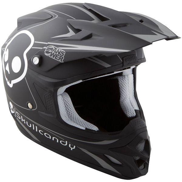 Answer comet skull candy black mx atv off road helmet 