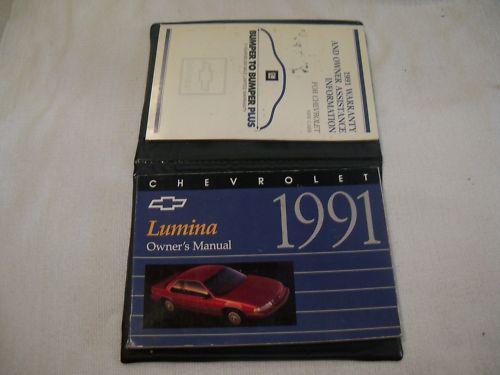 1991 chevrolet lumina owner's manual 3/pc.set & black chev.factory case free s/h