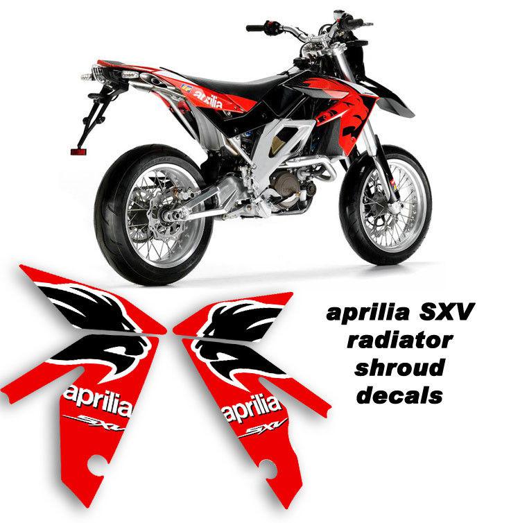 Radiator shroud decals fits aprilia 450 550 sxv rxv 2007 2008 2009 2010 2011 