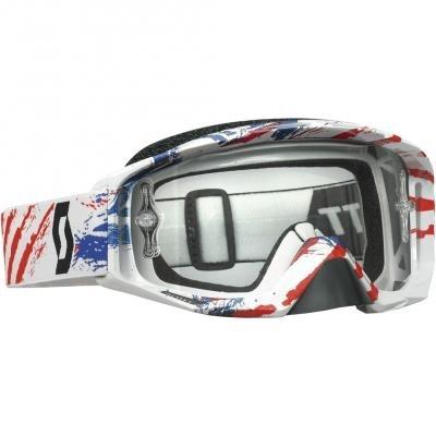 New scott tyrant w/ clear works lens adult goggles,mxon red/white/blue,one size